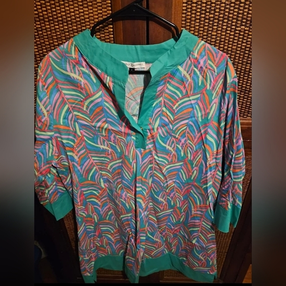 Michelle McDowell Midi Dress L Colorful Pattern EUC - Picture 2 of 2